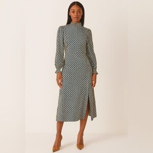 Reformation Stevi Geometric Turtleneck Long Sleeve Dress in Mosaic